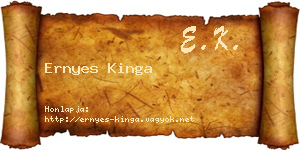 Ernyes Kinga névjegykártya